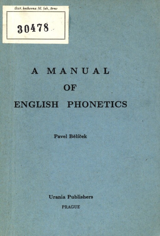 manual of English phonetics