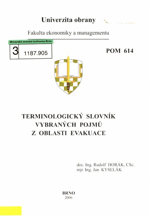 Terminologický slovník vybraných pojmů z oblasti evakuace