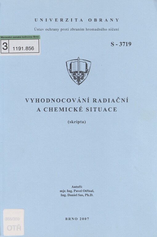 Vyhodnocování radiační a chemické situace :(skripta)