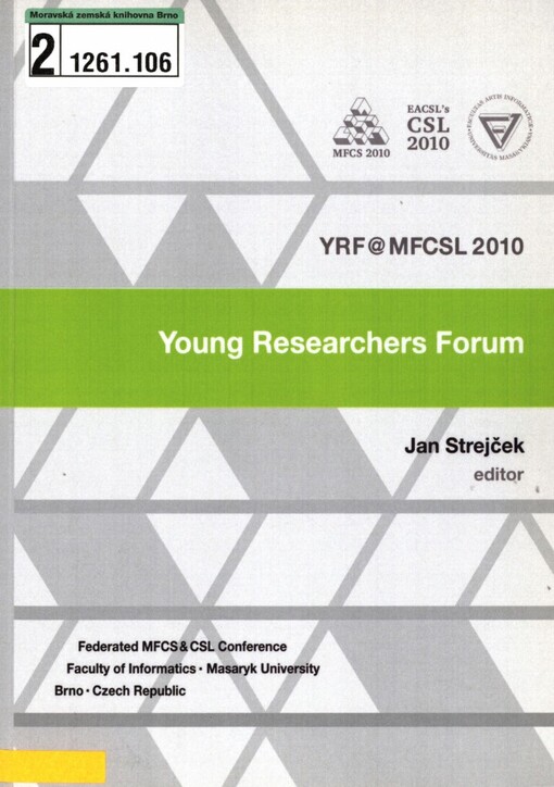 Young Researchers Forum: Brno, August 21-22, 2010