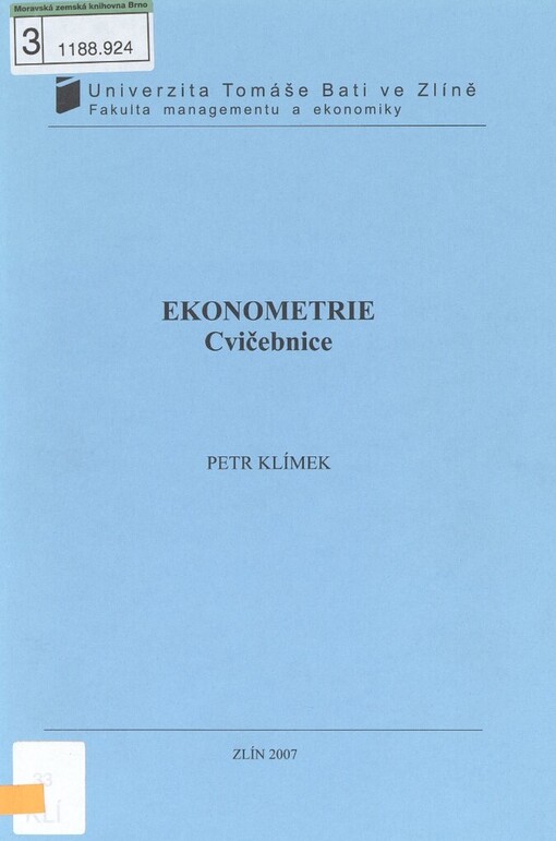 Ekonometrie: cvičebnice