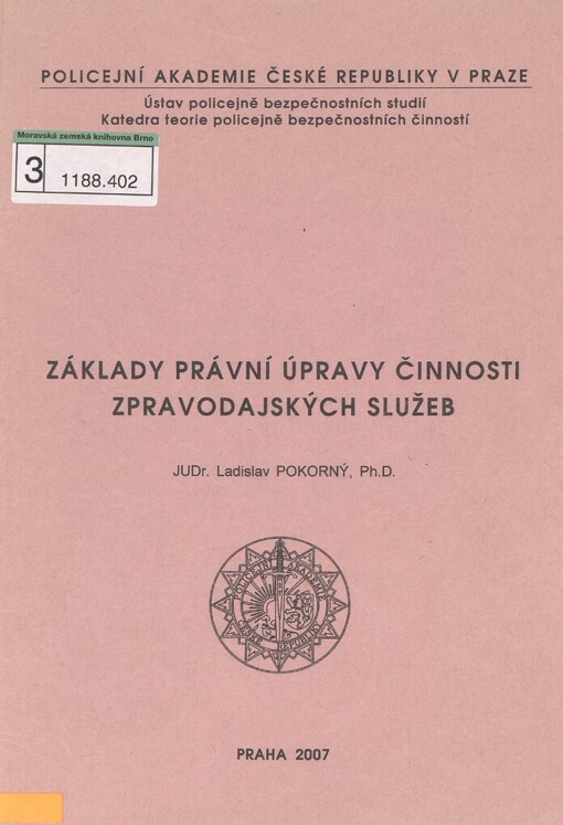 Základy právní úpravy činnosti zpravodajských služeb