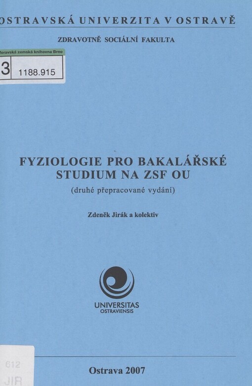 Fyziologie pro bakalářské studium na ZSF OU, 2., přeprac. vyd.