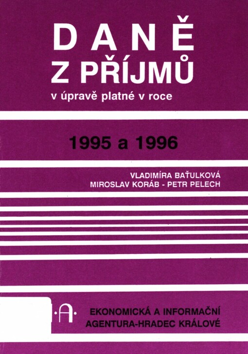 Daně z příjmů v úpravě platné pro rok 1995 a 1996