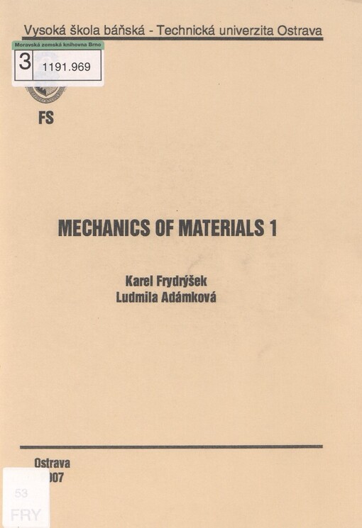 Mechanics of materials 1: (introduction, simple stress and strain, basic of bending)