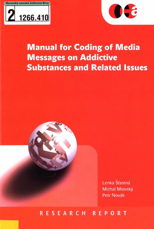Manual for coding of media messages on addictive substances and related issues: user's handbook