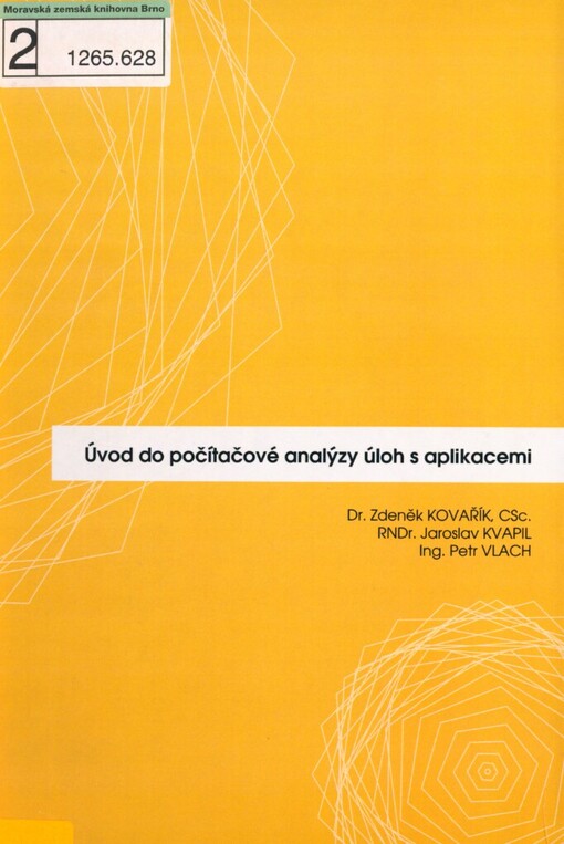 Úvod do počítačové analýzy úloh s aplikacemi
