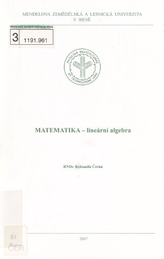Matematika - lineární algebra