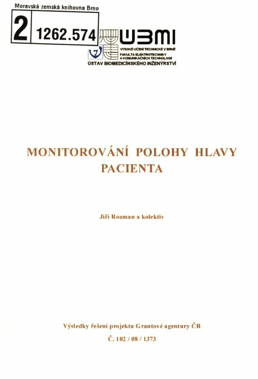 Monitorování polohy hlavy pacienta