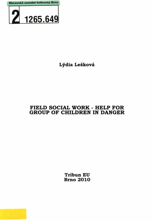 Field social work - help for group of children in danger