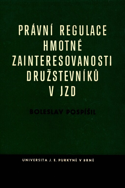 Právní regulace hmotné zainteresovanosti družstevníků v JZD
