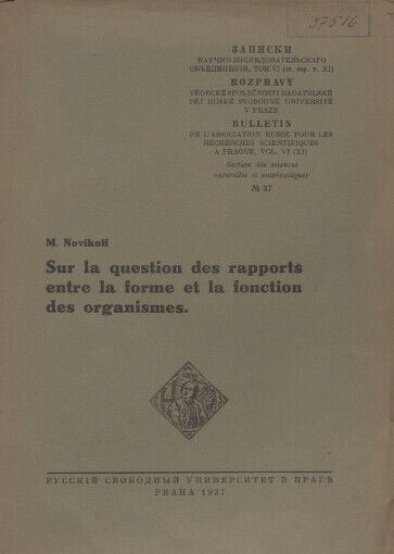 Sur la question des rapports entre la forme et la fonction des organismes