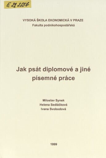 Jak psát diplomové a jiné písemné práce