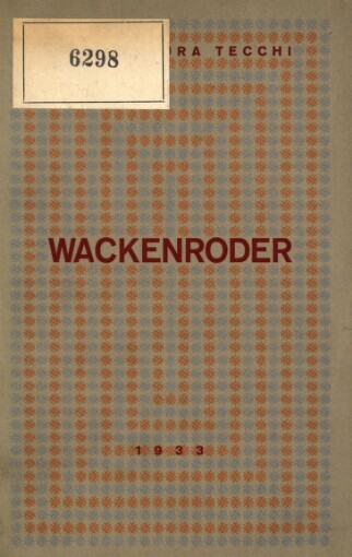 Wackenroder :(1922-1923)