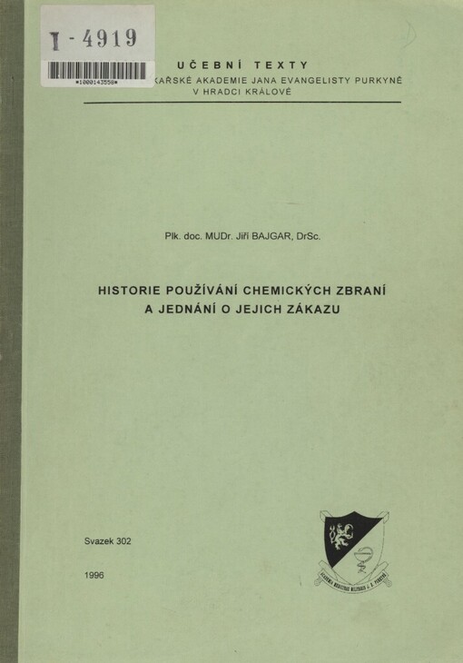 Historie používání chemických zbraní a jednání o jejich zákazu