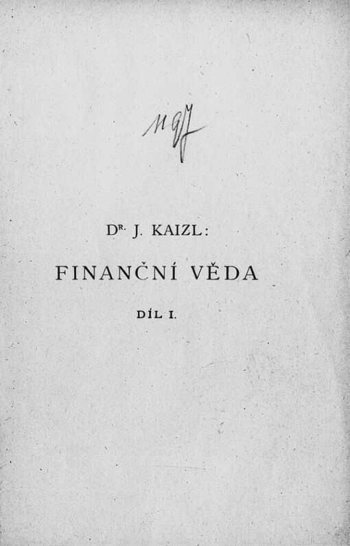 Finanční věda.Část I