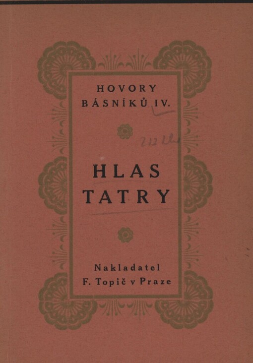 Hlas Tatry: anthologie z básníků slovenských od Jána Hollého po dobu nejnovější
