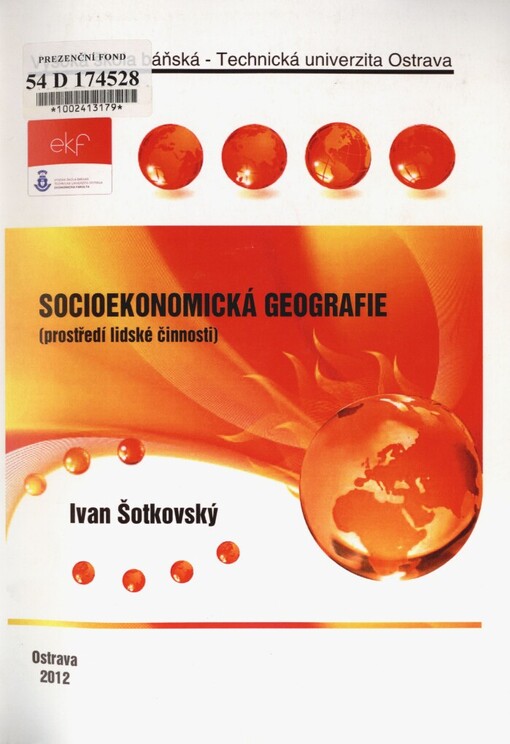 Socioekonomická geografie :(prostředí lidské činnosti)
