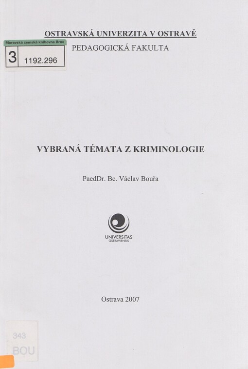 Vybraná témata z kriminologie