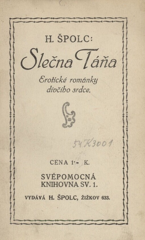 Slečna Táňa: erotické románky dívčího srdce