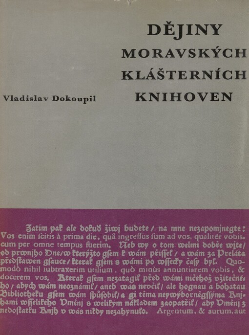 Dějiny moravských klášterních knihoven ve správě Universitní knihovny v Brně