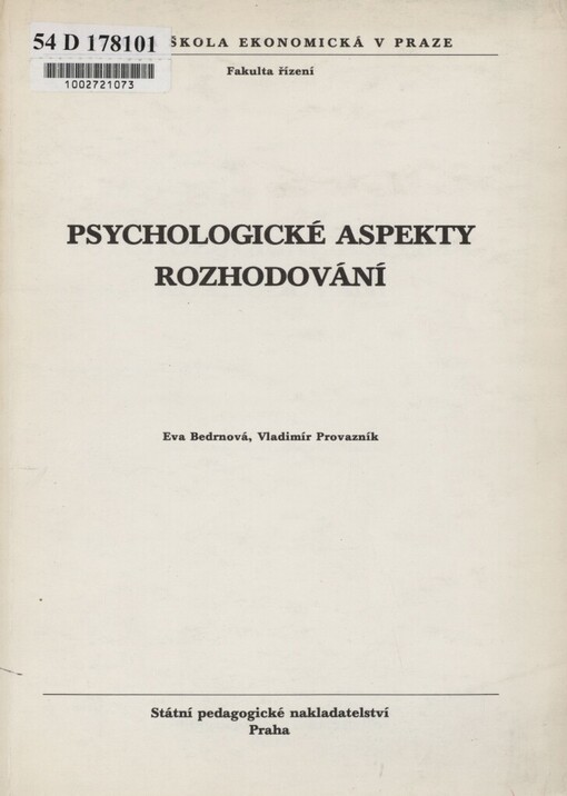 Psychologické aspekty rozhodování