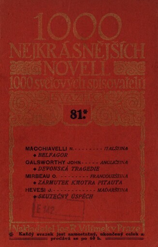 1000 nejkrásnějších novell 1000 světových spisovatelů.Sv. 81