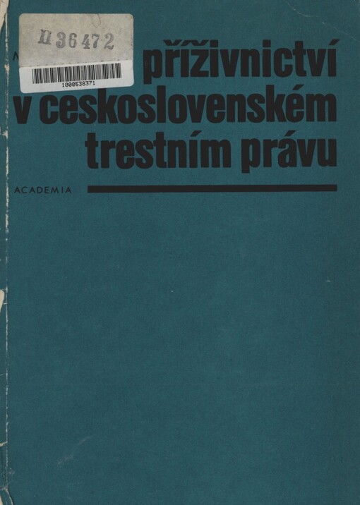Příživnictví v československém trestním právu