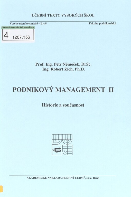 Podnikový management II: historie a současnost