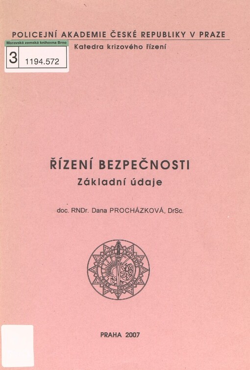 Řízení bezpečnosti: základní údaje