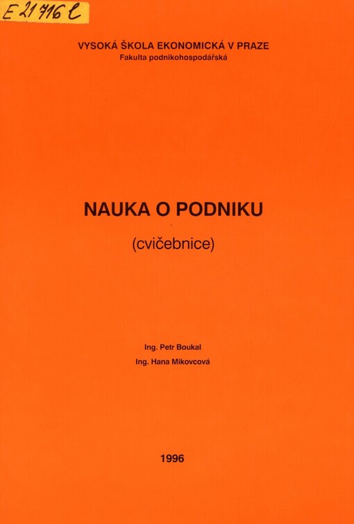 Nauka o podniku: (cvičebnice)