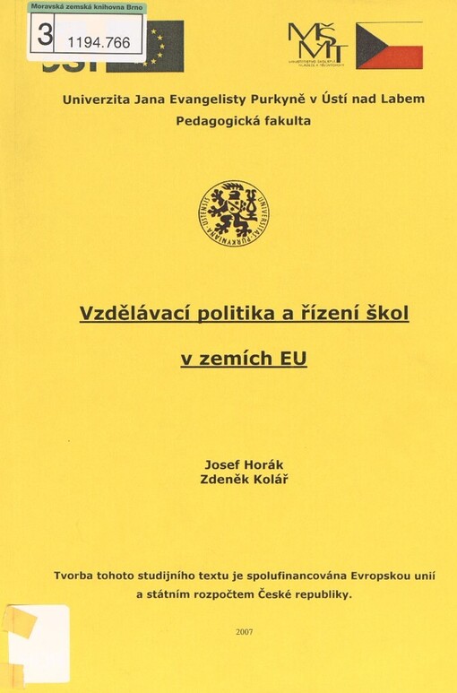 Vzdělávací politika a řízení škol v zemích EU: modul Řízení pedagogického procesu