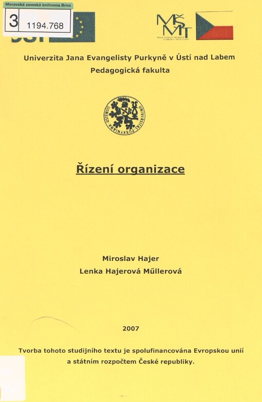 Řízení organizace: modul Ekonomika a finanční management