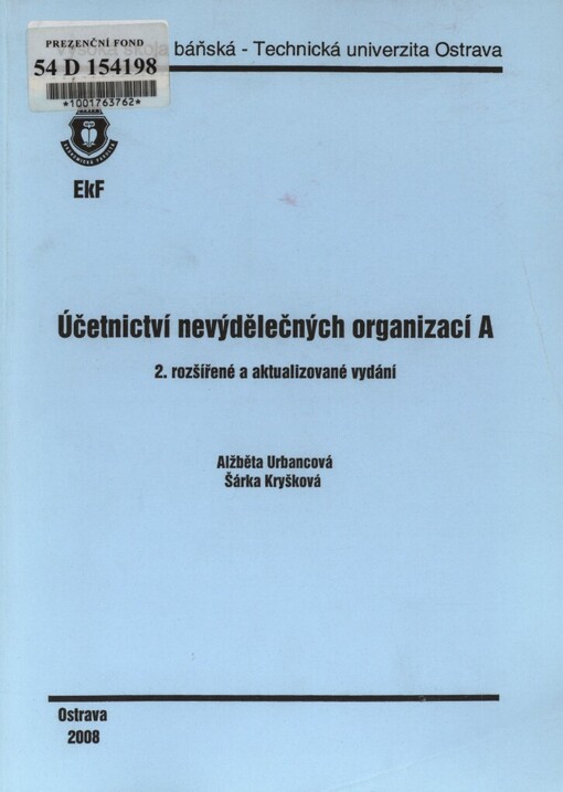 Účetnictví nevýdělečných organizací A