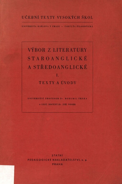 Výbor z literatury staroanglické a středoanglické