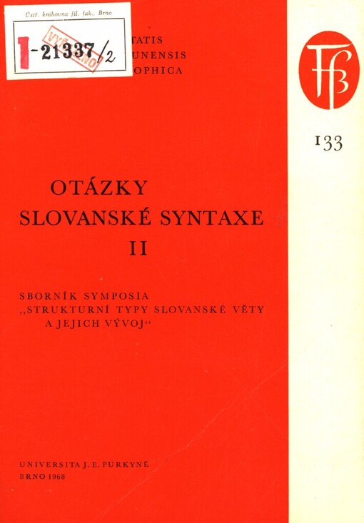 Otázky slovanské syntaxe