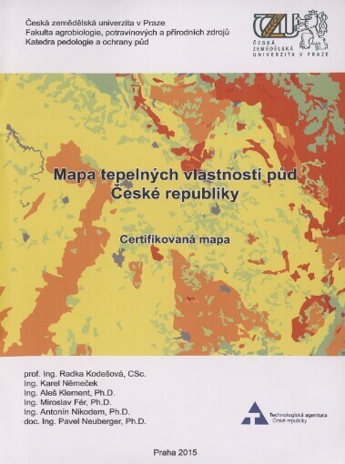 Mapa tepelných vlastností půd České republiky: certifikovaná mapa