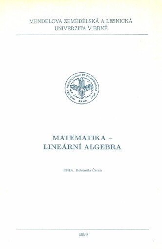 Matematika - lineární algebra, Vyd. 1.