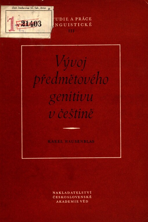 Vývoj předmětového genitivu v češtině