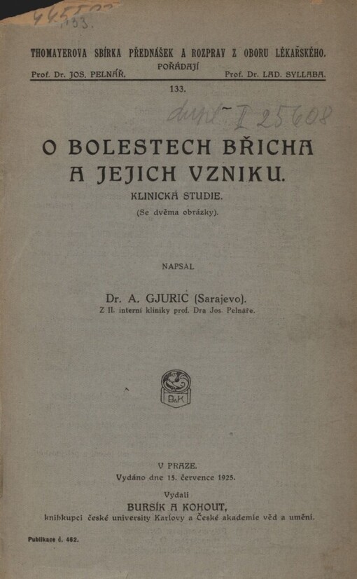 O bolestech břicha a jejich vzniku :Klinic. studie
