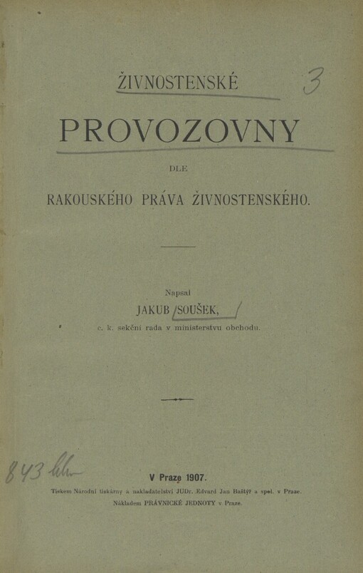 Živnostenské provozovny dle rakouského práva živnostenského