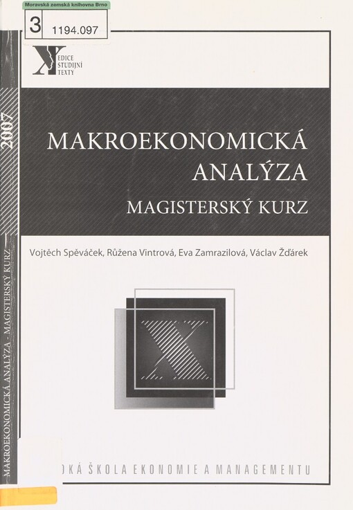 Makroekonomická analýza: magisterský kurz
