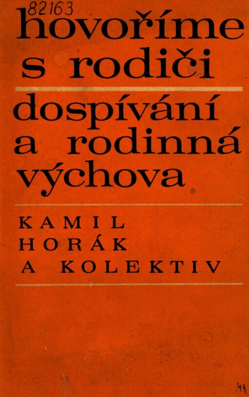 Hovoříme s rodiči: dospívání a rodinná výchova : sborník pořadů, které Československý rozhlas vysílal ve školním roce 1966-1967