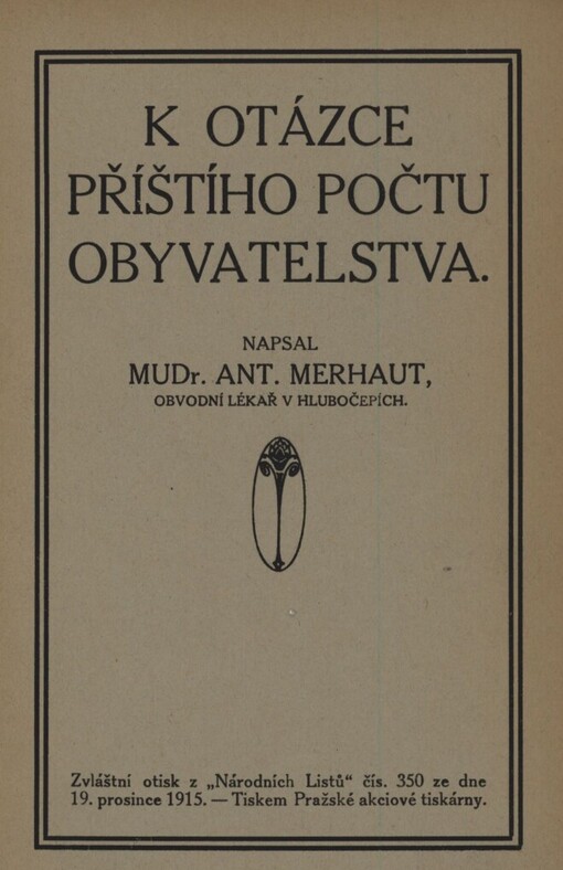 K otázce příštího počtu obyvatelstva