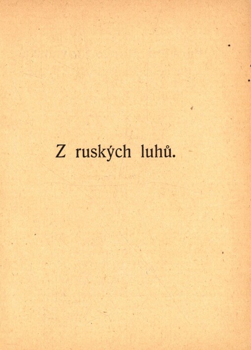 Z ruských luhů: povídky a kresby