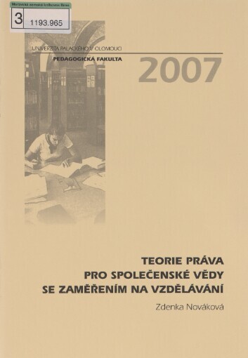 Teorie práva pro společenské vědy se zaměřením na vzdělávání