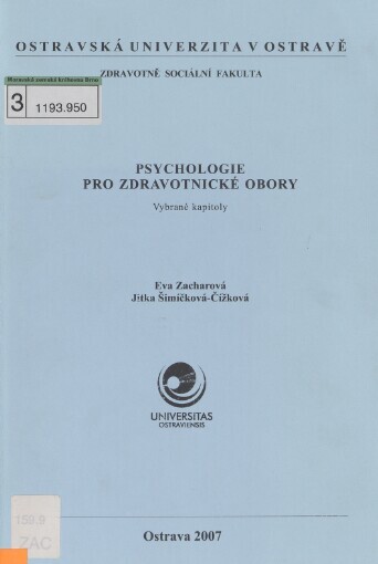 Psychologie pro zdravotnické obory: vybrané kapitoly