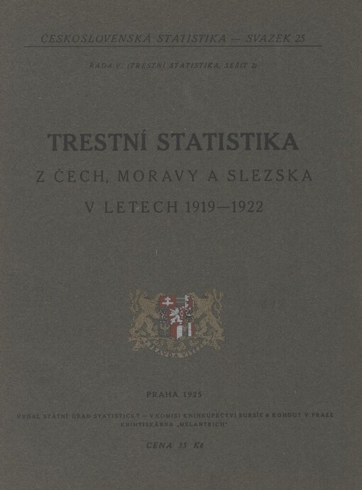 Trestní statistika z Čech, Moravy a Slezska v letech 1919-1922