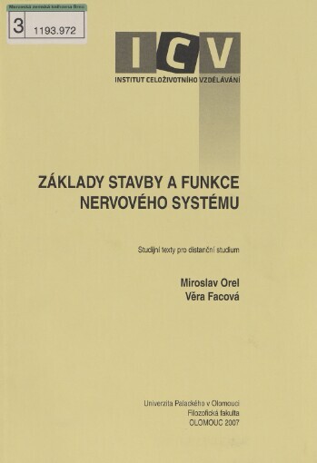 Základy stavby a funkce nervového systému