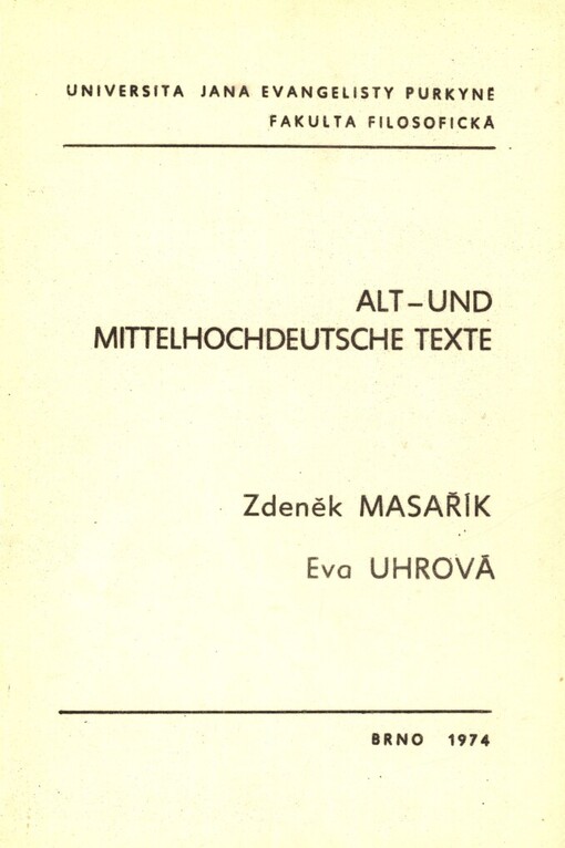 Alt-und Mittelhochdeutsche Texte mit Hinweisen zur Interpretation
